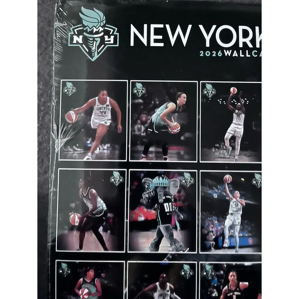 WNBA New York Liberty Basketball 2026 Wall Calendar Team Pictures Stewie Sabrina